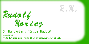 rudolf moricz business card
